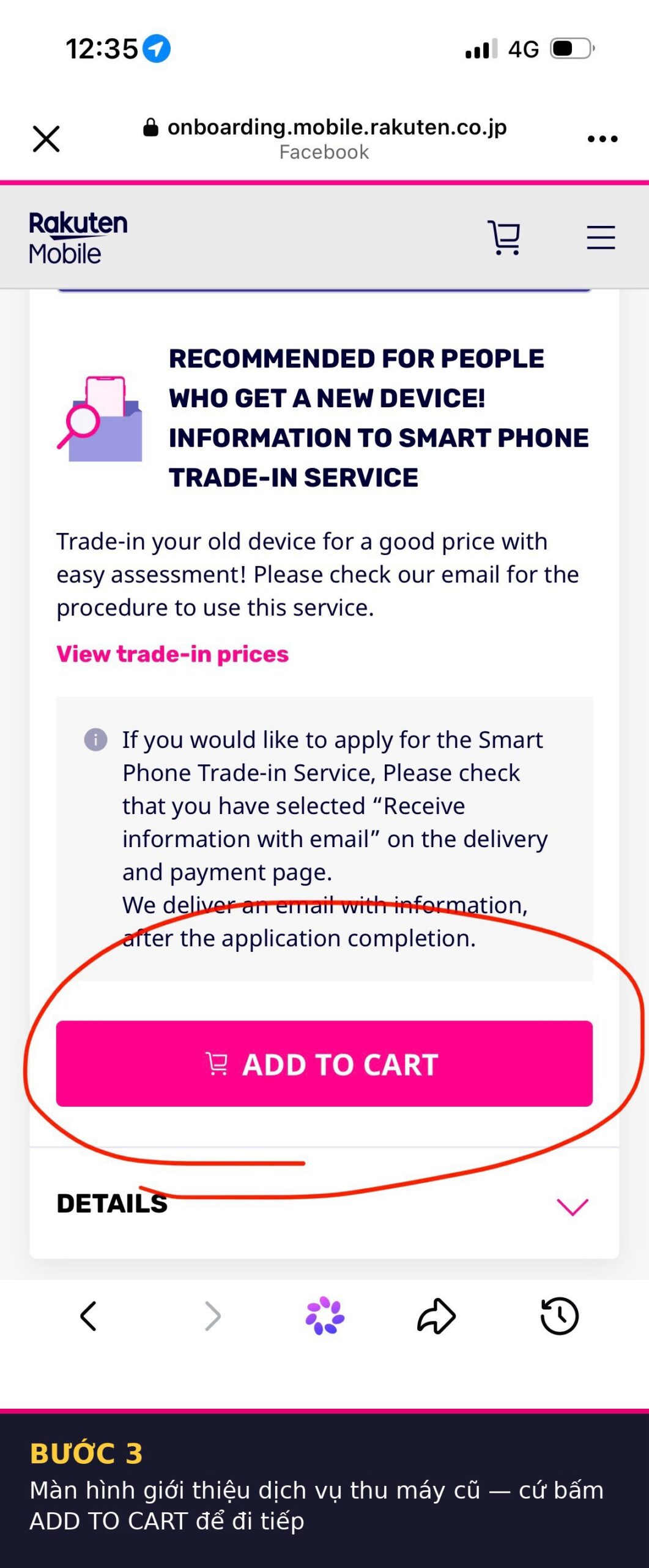 Bước 3: bấm ADD TO CART
