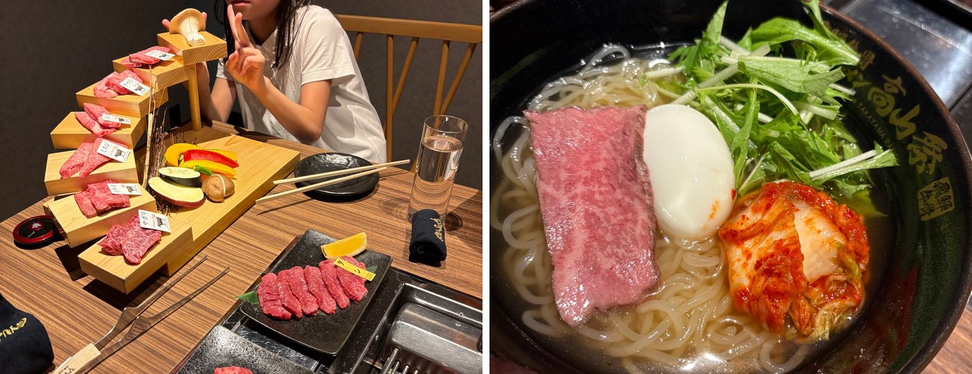 Set thịt nướng bò Hida và bát mì bò ở Takayama